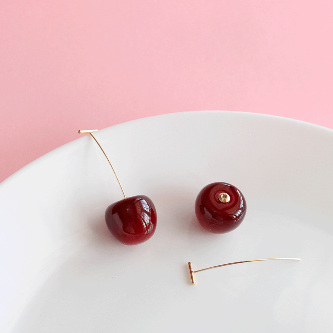 Dark Cherry Earrings - Long Drop Earrings