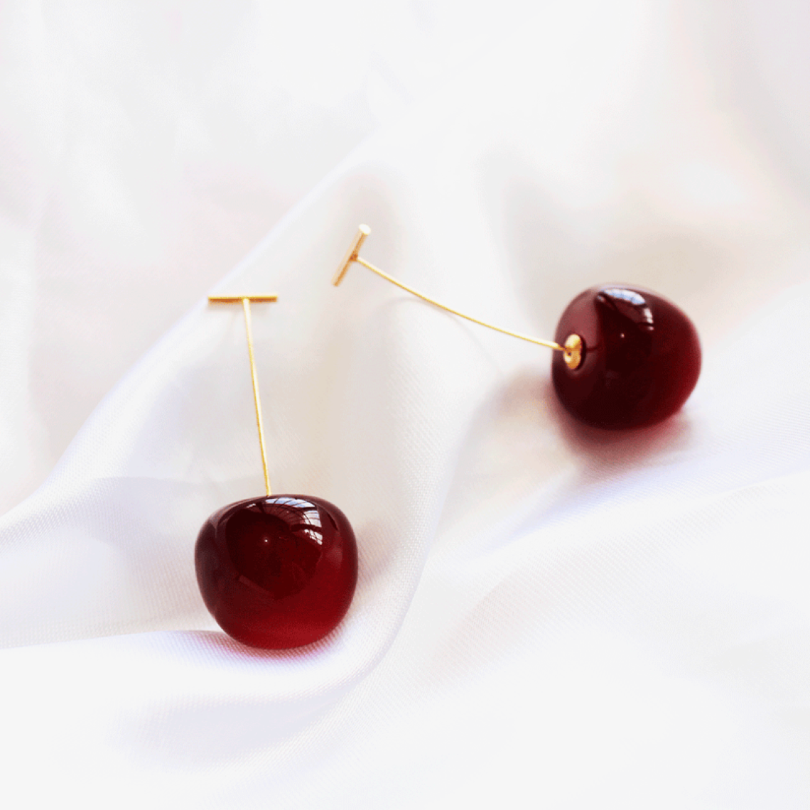 Dark Cherry Earrings - Long Drop Earrings