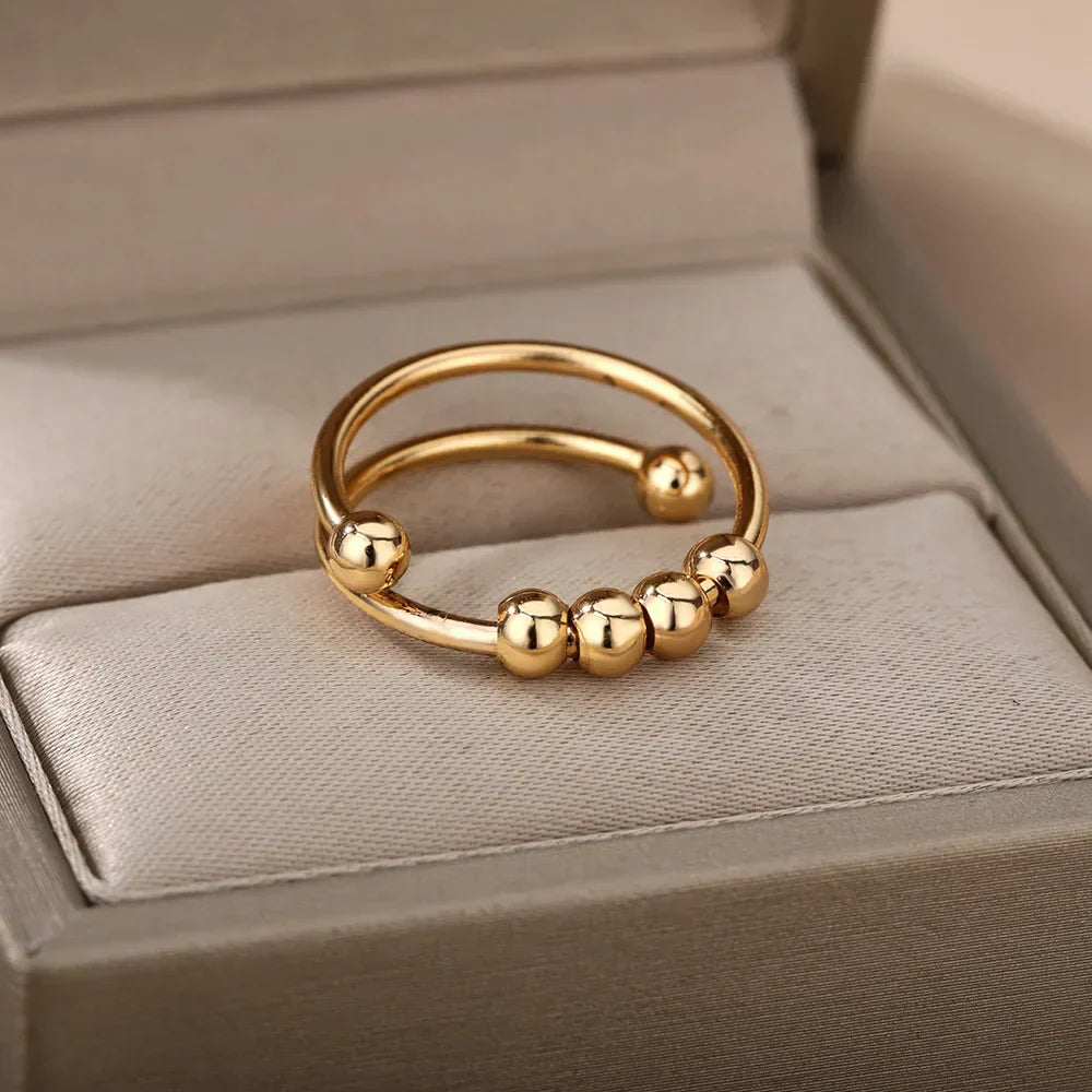 Maelis – Anti-Stress Ring with Spinning Beads