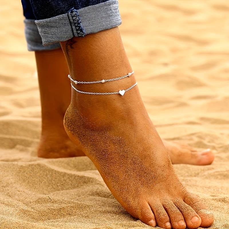 Mini Heart Anklet - Double Layered Love Anklet