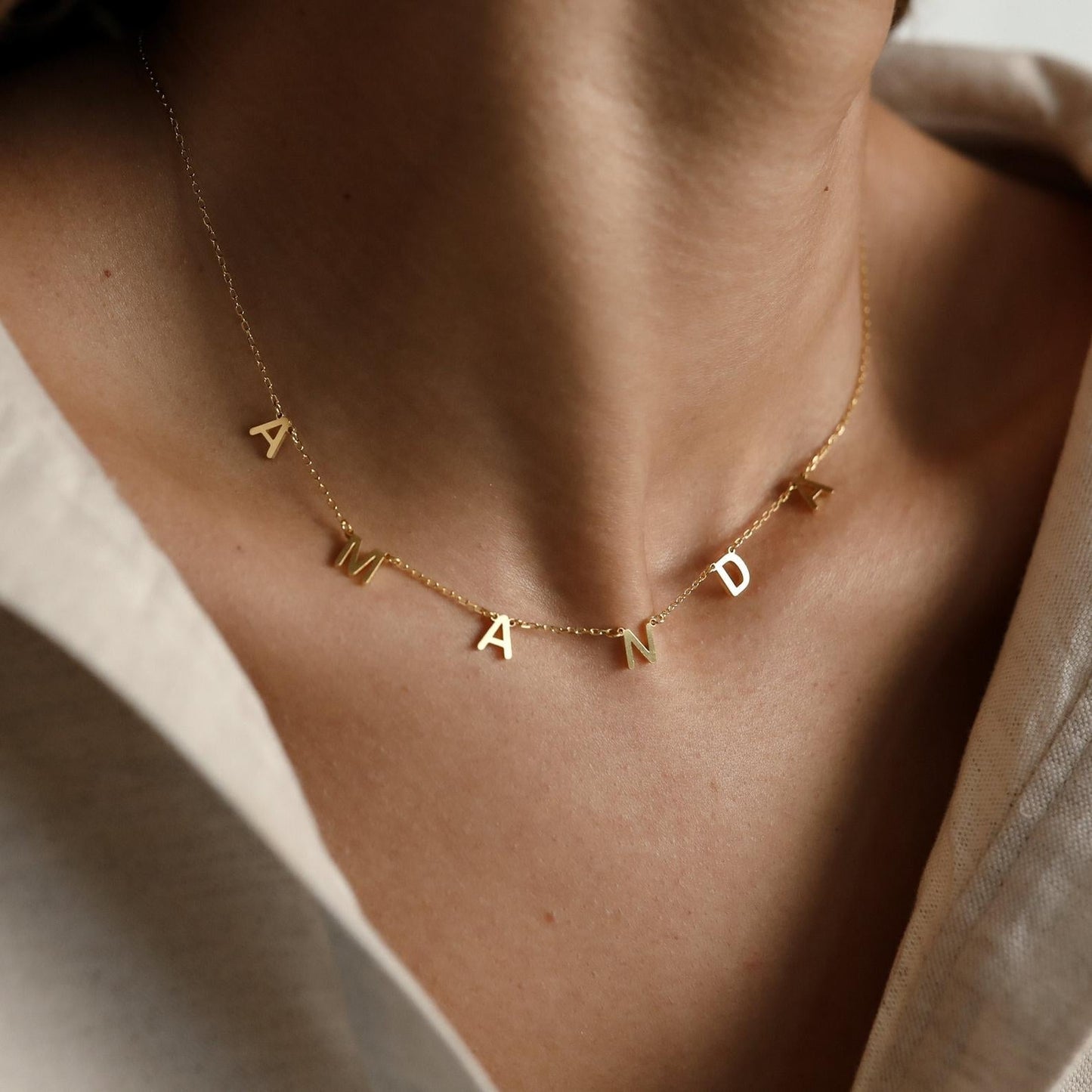 Name Necklace with Letters - Personalized Necklace