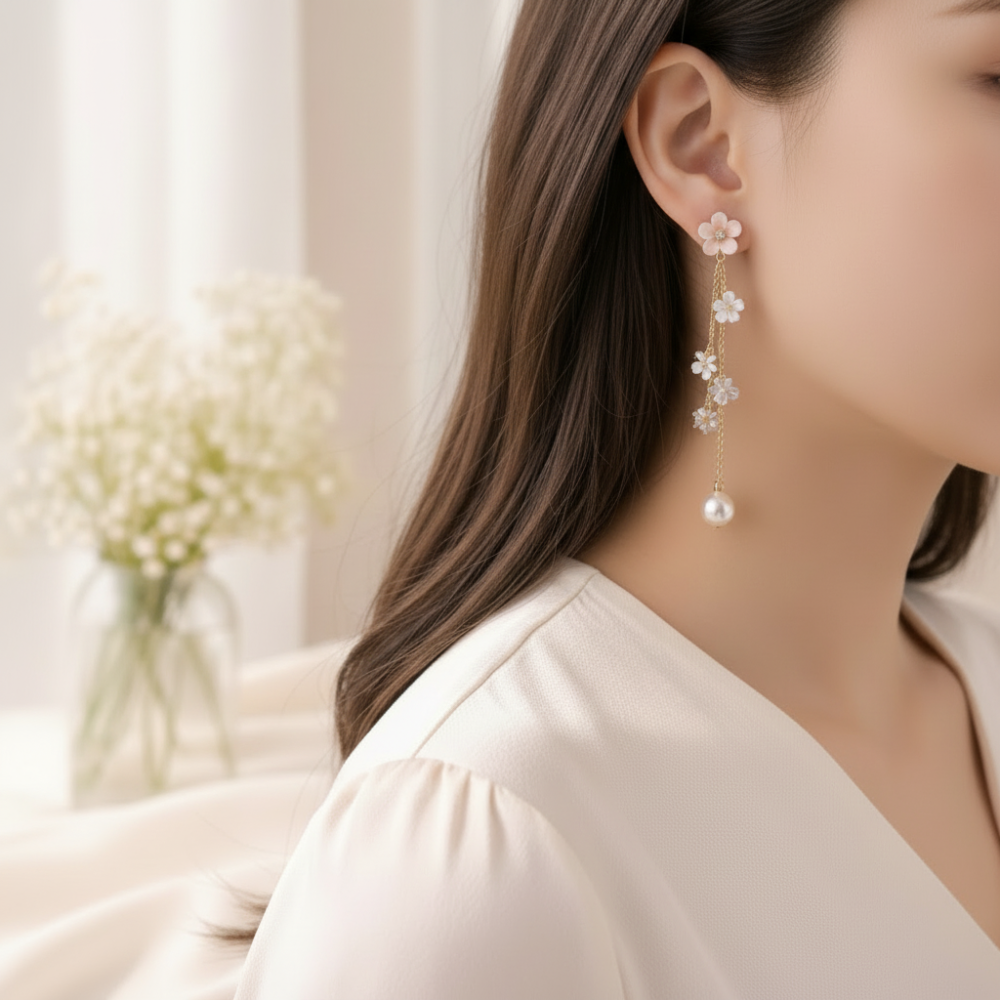 Gold Plated Stainless Steel Drop Earrings