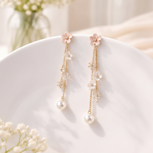 Gold Plated Stainless Steel Drop Earrings