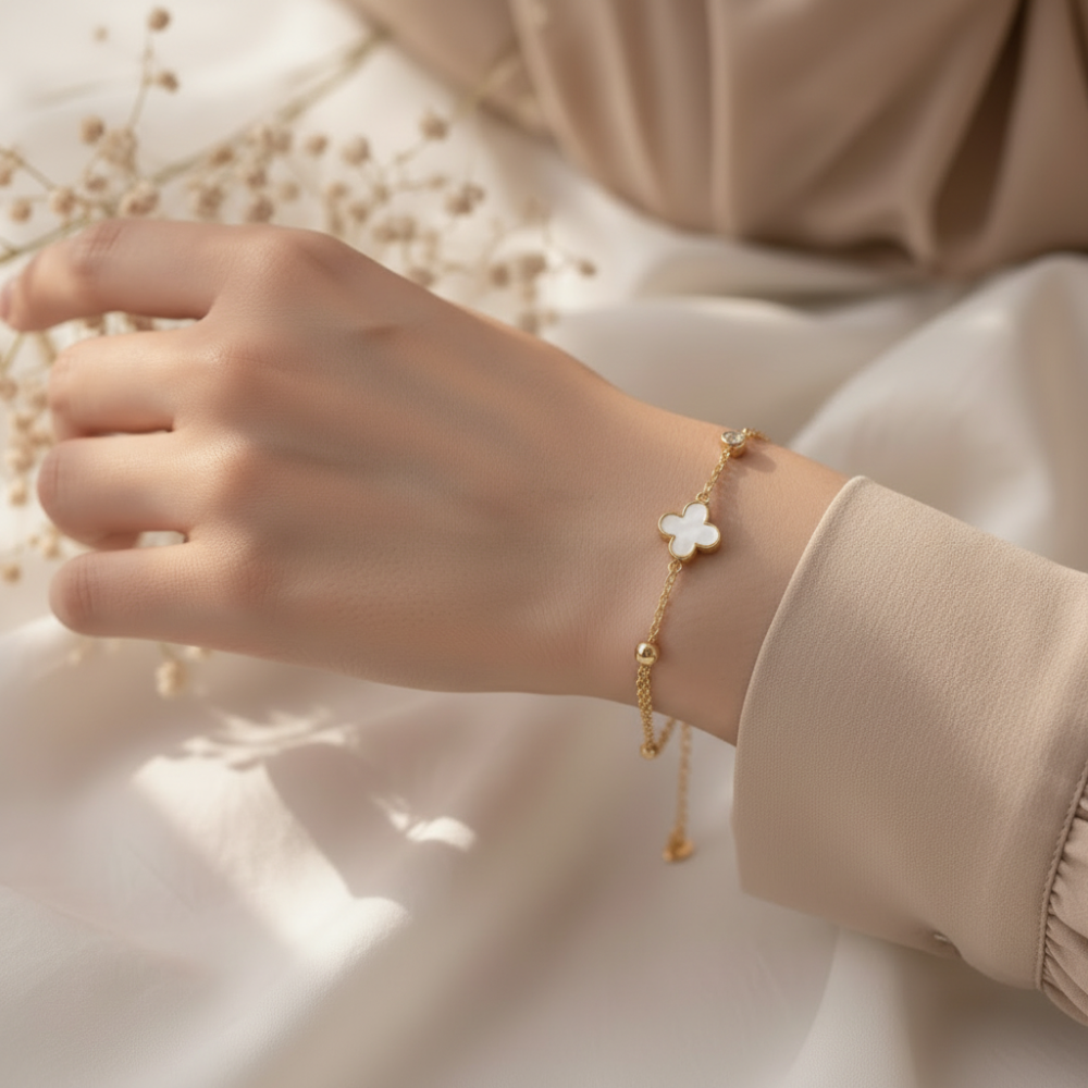 Gold Stainless Steel Charm Bracelet
