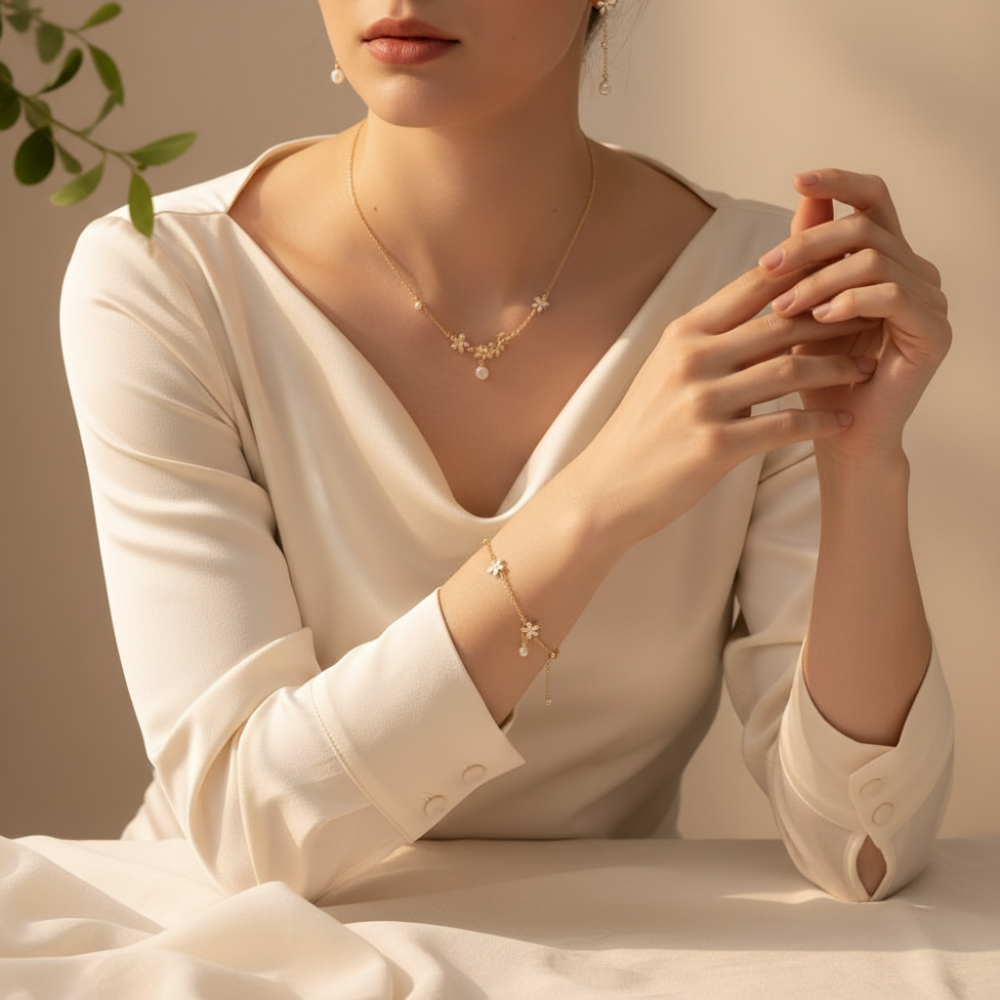 Gold Plated Stainless Steel Jewelry Set